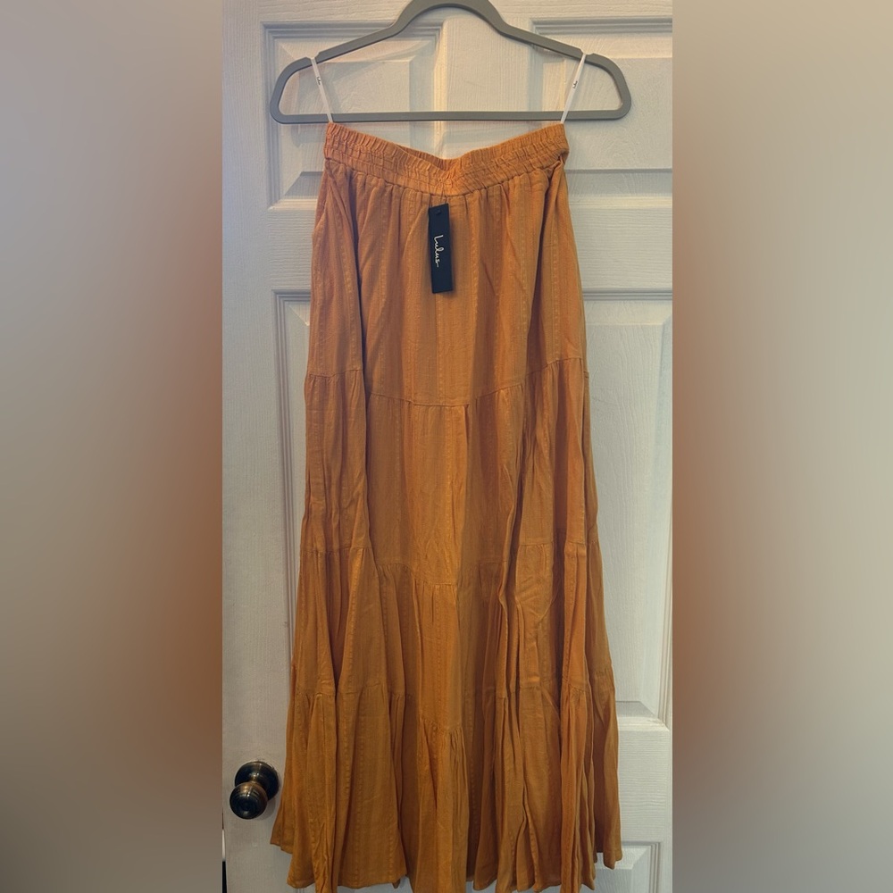 Orange Tiered Maxi Dress